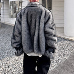 Winter Retro Oversized Stand Collar Faux Fur Coat