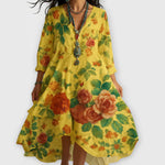 Ava Cooper | Floral V-Neck Midi Dress For Women