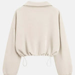 Women's Zip Waist Long Sleeve Sweatshirt