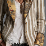 Celine | Artful Striped Lapel Blazer
