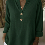 Lucia | Textured Button-Down Henley Shirt