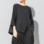 Loose-fitting Patchwork Casual T-shirt