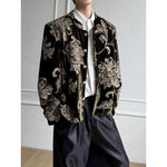 Heavy Embroidered Velvet Vintage Floral Boxy  Outerwear Jacket
