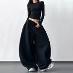 Casual Draped Straight Leg Floor-length Sweatpants