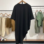 Mid-length Irregular Bevel Hem Cotton T-shirt