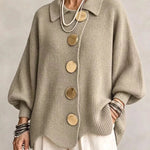 Karina - Oversized Collared Button Cardigan