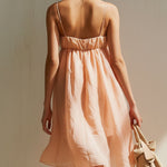 Blush Pink 3D Floral Cotton Mini Dress