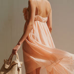 Blush Pink 3D Floral Cotton Mini Dress