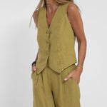 Vest & Pants Cotton Leisure Suit