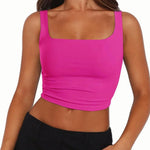 Zeagoo Square Neck Sleeveless Crop Tops