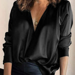 Zeagoo Long Sleeve Solid Color V-Neck Top for Women Casual Work Office Loose Fit 2026 | Under $40