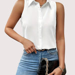 Zeagoo Sleeveless Blouses Casual Button Down Flower Tank Tops