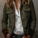 Agnes | Herringbone Contrast-Trim Blazer