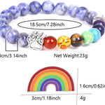Rainbow Bridge Memorial Bracelet – 7 Chakra Bead Gift for Pet Loss