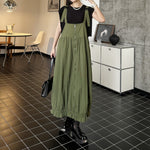 Vintage Workwear Zipper Suspender Dress