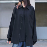 Black Slim Japanese Loose Shirt