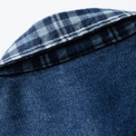 Fake Two-piece Plaid Patchwork Shirt