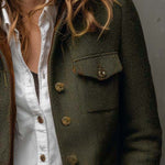 Agnes | Herringbone Contrast-Trim Blazer