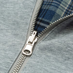 Reversible Cropped Boxy Plaid Lined Zip Up Hoodie Jacket