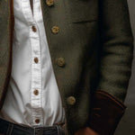 Agnes | Herringbone Contrast-Trim Blazer