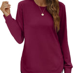 Women's Curved Hem Crew Neck Sweatshirt