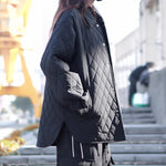 Retro Quilted Diamond Pattern Jacket