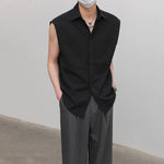 Summer Loose Textured Vest Shirt