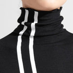 High-neck Printed Long-sleeved Slim-fit Shirt