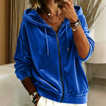 Women's Velvet-Look Hooded Jacket