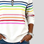 Prismette™ | Colourful Striped Quarter-Zip Sweatshirt