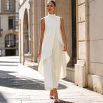 Sara | Elegant Jumpsuit with Draped High Neck Top