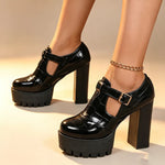 Women's T-Strap Platform Block Heels