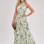 Guinevere | Floral Print Flowing Skirt Midi Dress