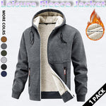 KZZ Men's winter hooded jacket, multi-pocket casual lapel men's top