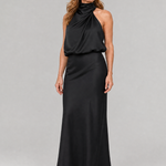 Nopal | Sleeveless Draped Neck Midi Dress