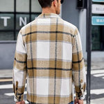 KZZ Fall Outfits Classic Menswear Flannel Shirts Casual