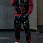 KZZ Men's Casual Hooded Sweatshirt Set