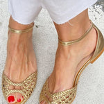 Isa | Gold Braided Sandals