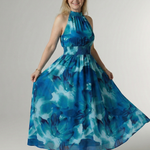 Sylin | Gathered Halter Midi Dress