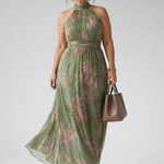 Mirelle | Gathered Halter Midi Dress