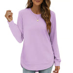 Women's Curved Hem Crew Neck Sweatshirt