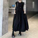 Vintage Workwear Zipper Suspender Dress