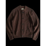 Heavyweight Cotton Crewneck Button Up Knitted Cardigan