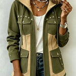 Women's Two-Tone Hooded Utility Jacket