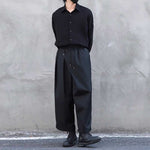 Straight-leg Casual Elastic Waist Wide-leg Pants
