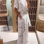 Exquisite floral embroidery sexy hollow suit
