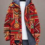 Elara Monochrome Bamboo Motif Hooded Jacket