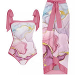 One Piece Swimsuit Chiffon Skirt Two-piece set