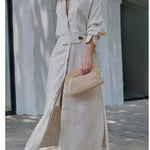 Mia Williams | Tied Waist Shirt Maxi Dress For Women