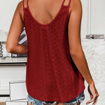 Zeagoo Flowy Strap Eyelet Embroidery Sleeveless Casual Tank Top